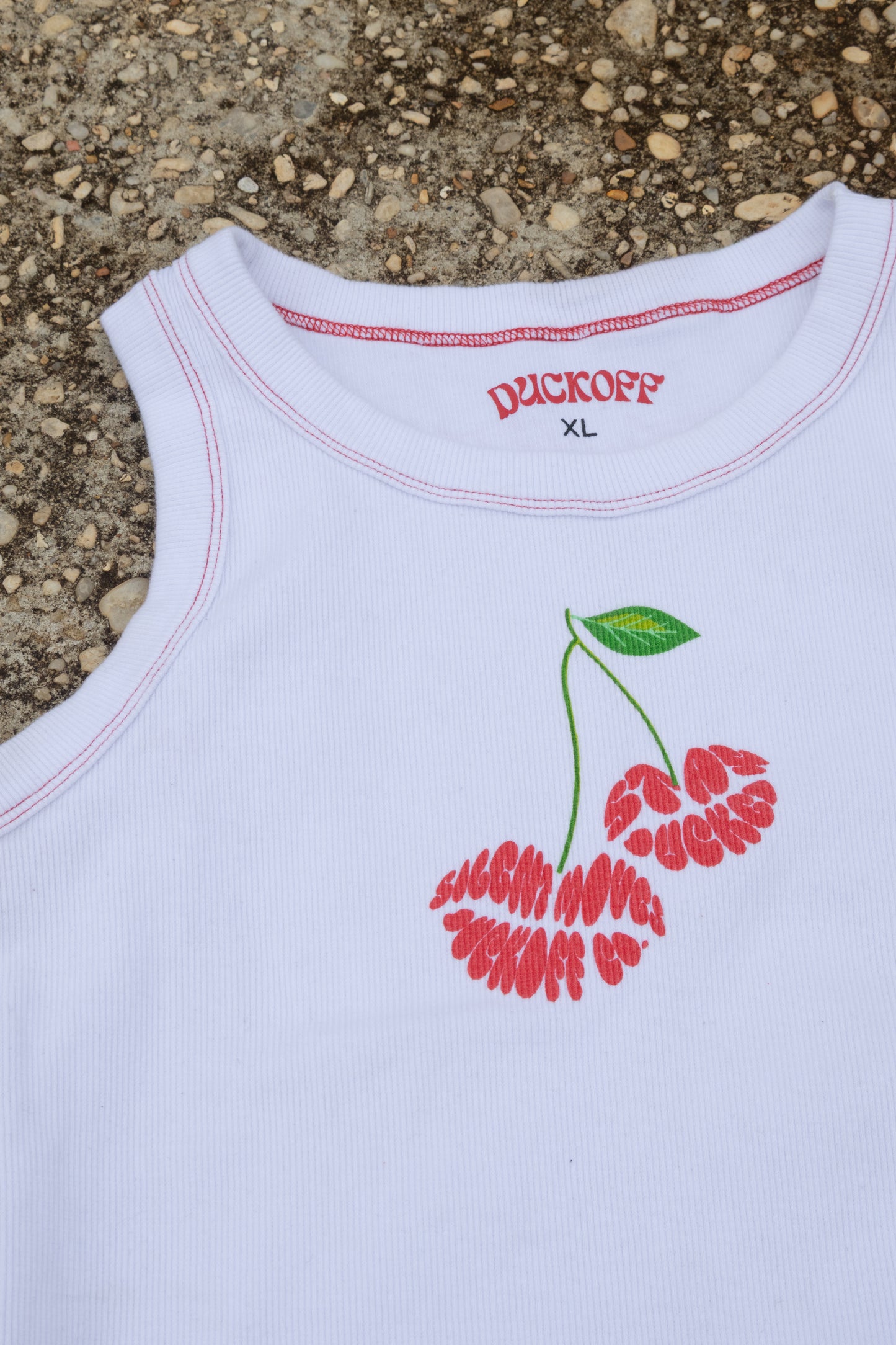 Cherry Tank Top- White