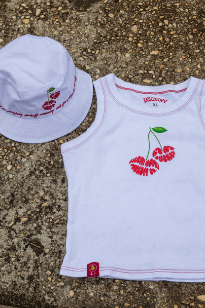 Cherry Tank Top- White