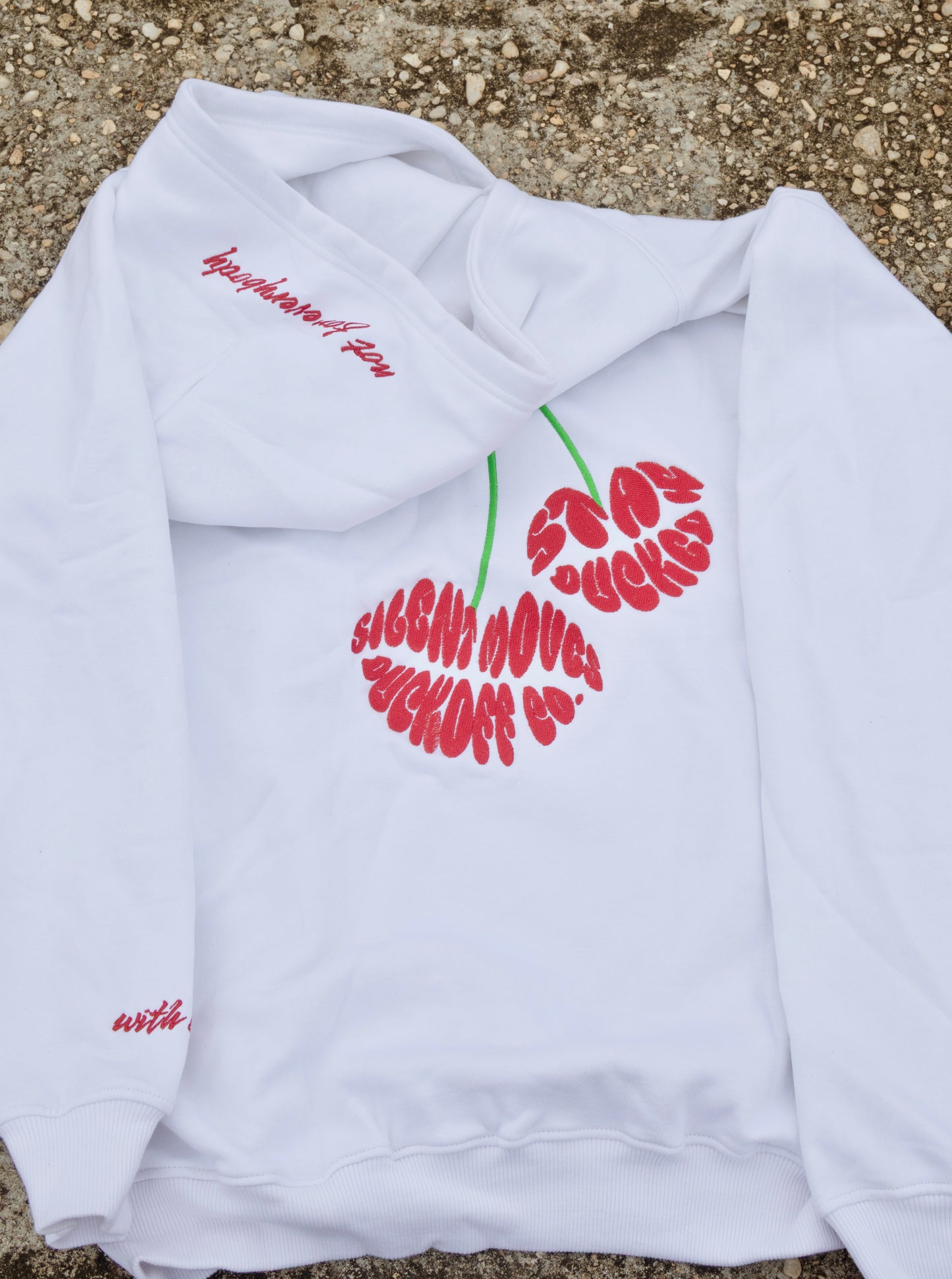 Cherry Hoodie- White