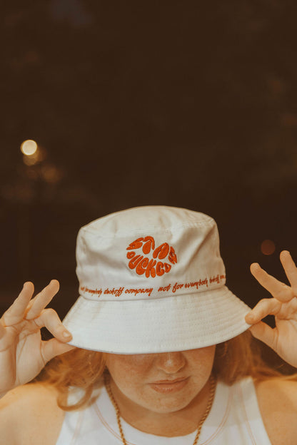 Cherry Bucket Hat- White